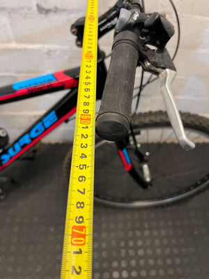 SURGE Mountain Bike - Black, Red & Blue with Bottle Holder - 2ndhandwarehouse.com