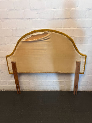 Vintage Mustard Velvet Tufted Headboard - 2ndhandwarehouse.com
