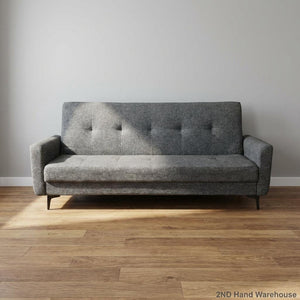 Sleek Grey Tufted Fabric Sofa Sleeper Couch