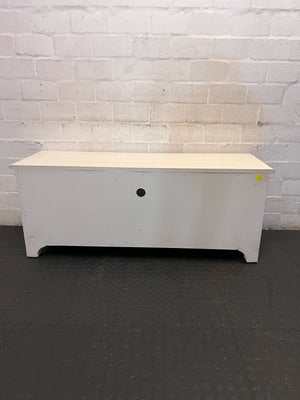 Chic White Glass Door TV Unit & Media Console - 2ndhandwarehouse.com
