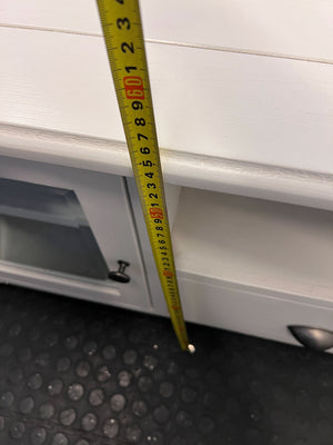 Chic White Glass Door TV Unit & Media Console - 2ndhandwarehouse.com