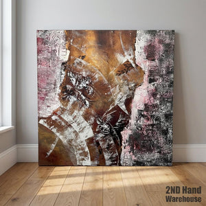 Textured Bronze & Gold Abstract Canvas Art - 2ndhandwarehouse.com