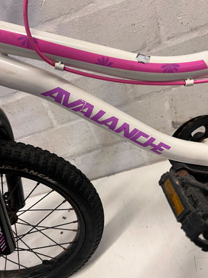 Avalanche Kids' 16-inch Bicycle - Pink & White - 2ndhandwarehouse.com