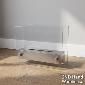 Modern Stainless Steel & Glass Tabletop Bio-Ethanol Burner - 2ndhandwarehouse.com