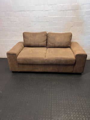 Cozy Brown 2-Seater Sofa - Microfiber Charm - 2ndhandwarehouse.com