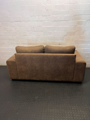Cozy Brown 2-Seater Sofa - Microfiber Charm - 2ndhandwarehouse.com
