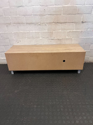 Modern Wood & Grey Media Unit with Sliding Door - 2ndhandwarehouse.com