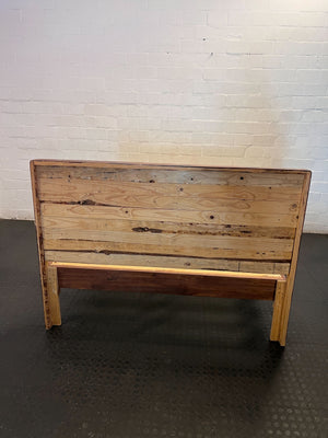 queen bed frame - Rustic Wooden Bed Frame with Built-in Storage Drawers ✨ - 2ndhandwarehouse.com