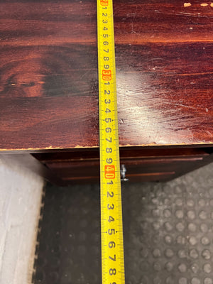 Compact Dark Wood Bedside Table with Shelf & Drawers - Fair used - 2ndhandwarehouse.com