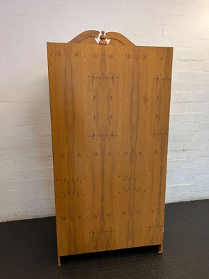 Wadrobe - Charming Pine Wardrobe with Mirrored Door ✨ - One side mirror is broken - 2ndhandwarehouse.com