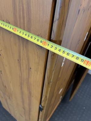 Wadrobe - Charming Pine Wardrobe with Mirrored Door ✨ - One side mirror is broken - 2ndhandwarehouse.com