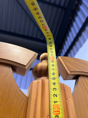 Wadrobe - Charming Pine Wardrobe with Mirrored Door ✨ - One side mirror is broken - 2ndhandwarehouse.com