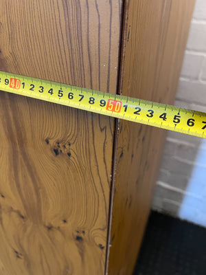 Waldrope -Charming Wooden Double Wardrobe with Ornate Top - Fair used - 2ndhandwarehouse.com