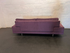 2 seater couch - Vibrant Plum Two-Seater Sofa with Accent Cushions - Good - 2ndhandwarehouse.com