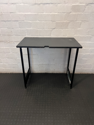 Black Office Desk with Metal Frame - Well Used Condition - 2ndhandwarehouse.com
