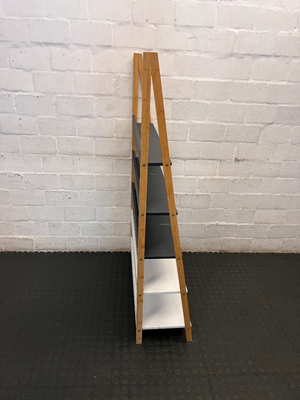 Two-Tone Wooden Ladder Shelf Unit - Fair Condition (Scuffs & Marks) - 2ndhandwarehouse.com