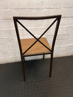 Set of 4 X-Back Metal Dining Chairs - Minor Paint Scuffs - 2ndhandwarehouse.com