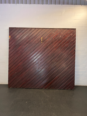 Large Slatted Timber Garage Door - Diagonal Pattern - 2ndhandwarehouse.com