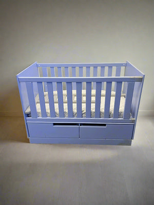 Charming Purple Baby Crib with Storage Drawers β Minor Scuffs - 2ndhandwarehouse.com