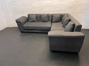 Dark Grey Fabric 2 Seater Couch with Matching Cushions - Minor Damage - 2ndhandwarehouse.com