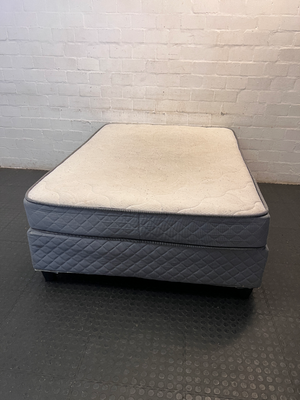 Truform Double Bed Base Set in Grey — Normal Wear on Mattress T - 2ndhandwarehouse.com