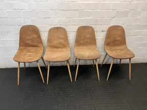 Modern Tan Faux-Leather Dining Chair with Tapered Legs - 2ndhandwarehouse.com