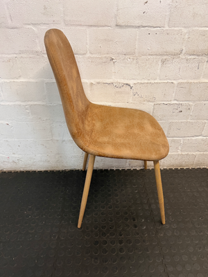 Modern Tan Faux-Leather Dining Chair with Tapered Legs - 2ndhandwarehouse.com