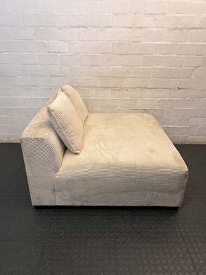 Cream Corduroy Armless 2 Seater Couch - 2ndhandwarehouse.com