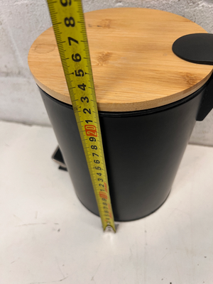 Matte Black Pedal Bin with Bamboo Lid — Good C - 2ndhandwarehouse.com