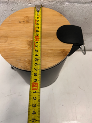 Matte Black Pedal Bin with Bamboo Lid — Good C - 2ndhandwarehouse.com
