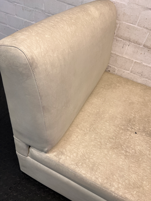Armless Single Seater Couch in Textured Light Fabric