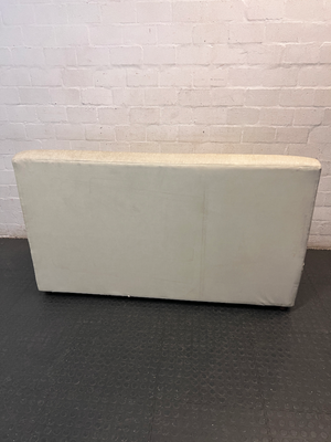 White Textured Pleather Armless 2 Seater Couch — Used and Fully Functional - 2ndhandwarehouse.com