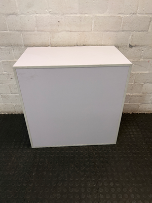 White 4-Compartment Storage Unit with Two Doors