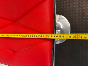 Red Quilted Faux Leather Swivel Bar Stool