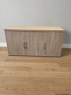 Light Wood Three-Door Top Cupboard — No back board