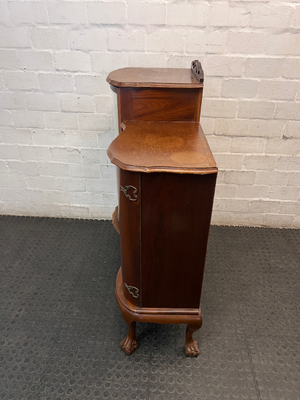 Vintage Ball and Claw Split-Level Display Cabinet — Good Vintage Condition
