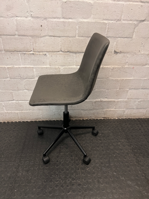 Modern Dark Grey Pleather Mid-Back Office Chair — Clean and Tested