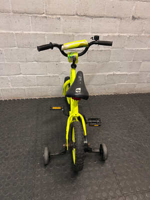 A60444-Neon Yellow Surge Kids Bicycle with Training Wheel — Very Good Condition