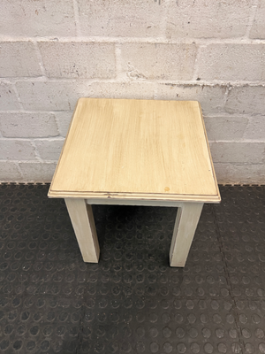 Rustic Two-Tone Wooden Square Stool