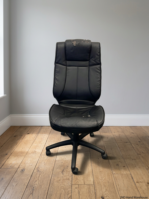 Black High-Back Armless Swivel Office Chair