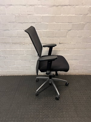 Black Mesh Back Swivel Office Chair with Metal Base