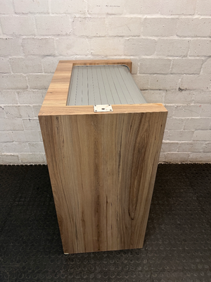 Tambour Top Storage Cabinet with Sliding Doors