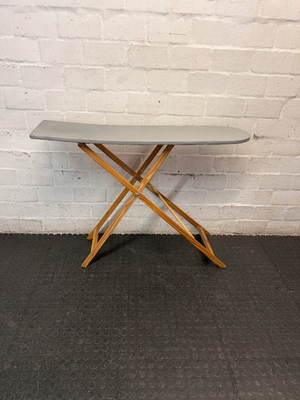 Folding Wooden Ironing Board with Grey Cover