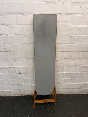 Folding Wooden Ironing Board with Grey Cover