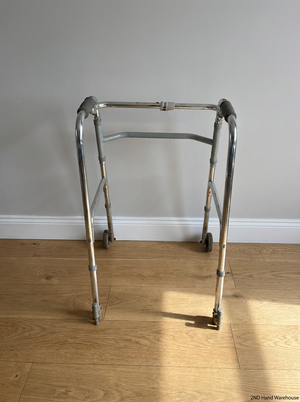 Adjustable Folding Medical Walking Frame with Front Wheels - Good Condition - 2ndhandwarehouse.com