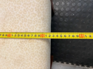 Animal Print Upholstered Wooden Ottoman Footstool — Well Used Condition - 2ndhandwarehouse.com