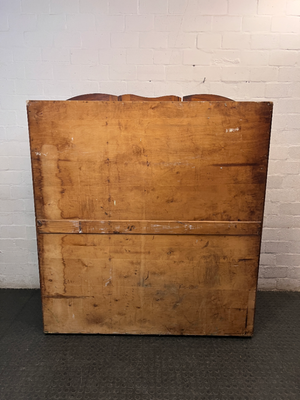 Triple Door Wooden Wardrobe with Drawers and Shelves — Worn Timber with Missing Internal Components