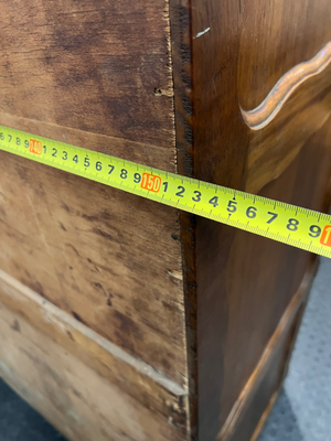 Triple Door Wooden Wardrobe with Drawers and Shelves — Worn Timber with Missing Internal Components
