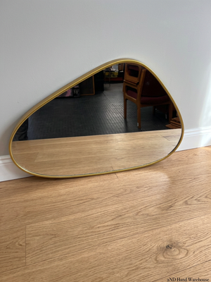 Asymmetric Gold-Tone Pebble Wall Mirror — Fair Condition