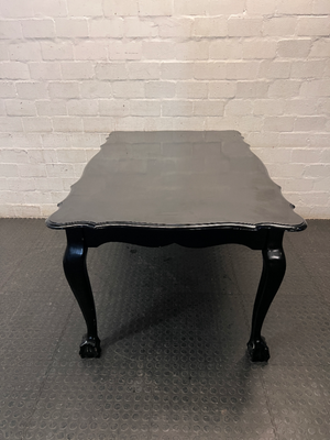 Black Ball and Claw Vintage Dining Table — Fair Condition with Visible Paint Wear